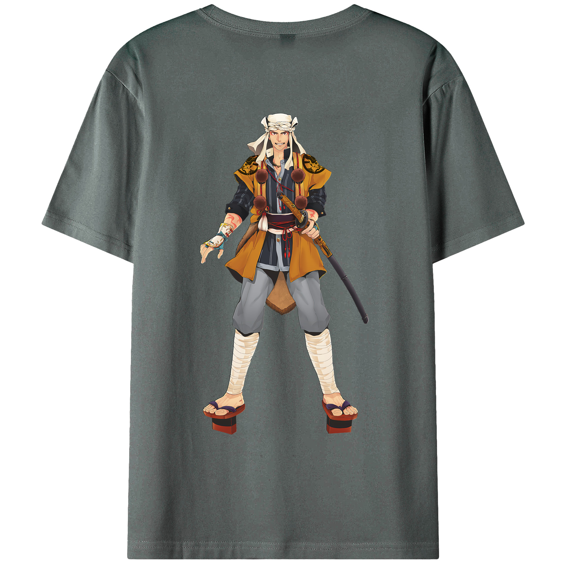 （画像用） 刀剣乱舞 Touken Ranbu 綿100％ メンズ半袖Tシャツ（バックプリント） 通気性
